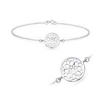 Designed Art Flower Silver Bracelet BRS-591